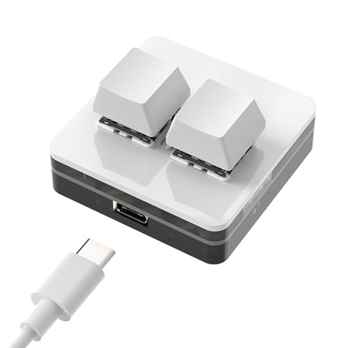 Laikoutd Ergonomische mechanische Gaming-Tastatur mit 2 Tasten, klein, USB-programmierbar, mit farbiger Hintergrundbeleuchtung für Designer von Laikoutd