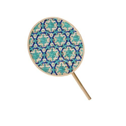 Laikoutd Handgefertigte Palms Blatt Handlüfter Summers Kühlungen Fans Chinesische Stile Handheld Home Decors Natürliche Bambus Gewebte Fans Chinesische Stile Handheld von Laikoutd
