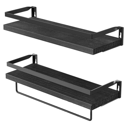 Laikoutd Schwebendes Regal für Zuhause, stilvolles schwebendes Wandregal, Holzaufbewahrung, Halter für Bad und Küche Laikoutd Schwebendes Regal für Zuhause, stilvolles schwebendes Wandregal, Holzaufbewahrung, Halter für Bad und Küche von Laikoutd