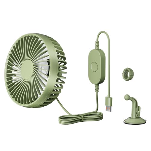 Laikoutd USB Autoventilator Saugnapfmontage 3 Geschwindigkeit Verstellbarer Autokühlungslüfter Energieeinsparung Mit Starkem Saugnapfbecher Für Tragbare Automobilfächer von Laikoutd