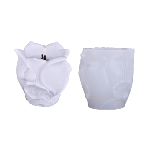 Lotusblüten Silikonform Für Handgefertigte Harzzementhandwerk Und Wohndekoration Dekorative Kerzenhalter Dekorative Lotusse Beton von Laikoutd