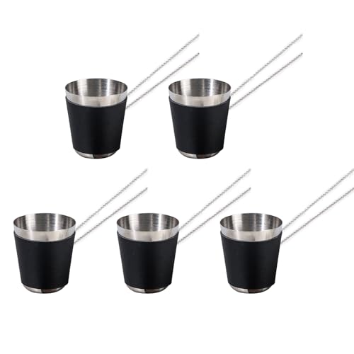 Packung Mit 5 Stahl Schnaps Glas Set Tragbare Kettenglieder Mit Einer Kapazität Von 30 Kapazität Für Togethers Outdoor Schnapsglas von Laikoutd