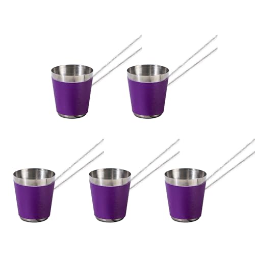 Packung Mit 5 Stahl Schnaps Glas Set Tragbare Kettenglieder Mit Einer Kapazität Von 30 Kapazität Für Togethers Outdoor Schnapsglas von Laikoutd