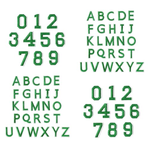 Laikoutd Packung Mit 72 Gestickten Buchstabennummer Stadstangen Stabil Auf Applique Für Bekleidungssäcke Basteln Waschbare Stickflächen Set Set von Laikoutd