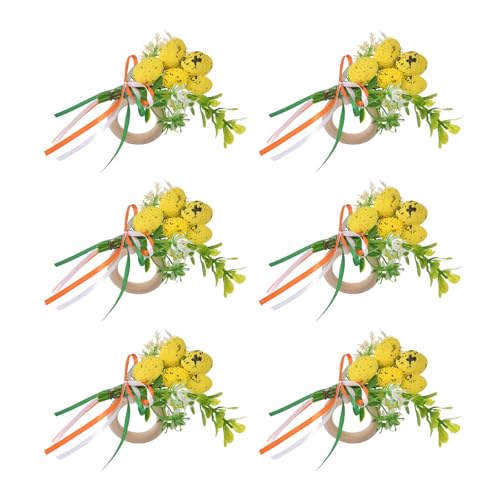Packung Von 6 Holzserviettenhaltern Mit Thema Einzigartige Eggs Designs Robuster Esstisch Handgefertigte von Laikoutd
