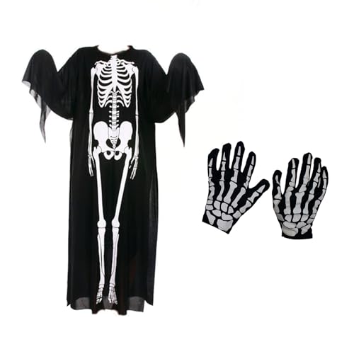 Laikoutd Realistische Skelettprops Mit Leuchtenden Augen Polyester Indoor Outdoor Für Halloween Party Zeigt Gruselige Heimdekoration von Laikoutd