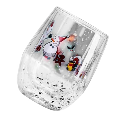 Weihnachten Isoliertes Glas Becher Hitzebeständiges Glas Clear Getränke Getränke 300 Wasserbecher Für Zuhause Oder Büro Verwenden Doppelwandglasbecher von Laikoutd