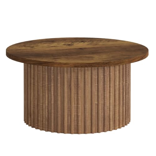 Lailang 80 cm Runder Couchtisch Bauernhaus-Couchtisch Mit Metallsockel Moderner Holzakzent-Mitteltisch Sofa Beistelltisch für Wohnzimmer Heimbüro Holzmaserung Furnierplatte 80x80x45 cm Lailang 80 cm Runder Couchtisch Bauernhaus-Couchtisch Mit Metallsockel Moderner Holzakzent-Mitteltisch Sofa Beistelltisch für Wohnzimmer Heimbüro Holzmaserung Furnierplatte 80x80x45 cm von Lailang