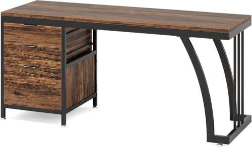 Lailang Computertisch mit 3 Umkehrbaren Schubladen und Aktenablage für Heimbüro 150x50cm Rustikales Braun Lailang Computertisch mit 3 Umkehrbaren Schubladen und Aktenablage für Heimbüro 150x50cm Rustikales Braun von Lailang