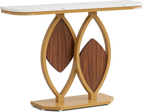 Lailang Gold Konsolentisch mit Faux Marmor Tischplatte, Geometrische Metallbeine Eingangstisch 105 cm für Wohnzimmer, Flur, Foyer für Moderne Einrichtung Lailang Gold Konsolentisch mit Faux Marmor Tischplatte, Geometrische Metallbeine Eingangstisch 105 cm für Wohnzimmer, Flur, Foyer für Moderne Einrichtung von Lailang