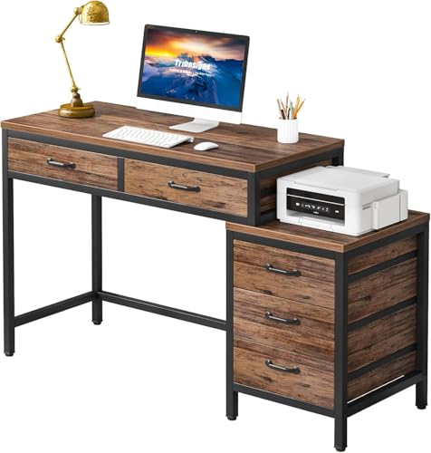 Lailang Kompakter Schreibtisch mit 5 Schubladen und Umschaltbarem Aktenschrank für Heimbüro 130x45cm Braun Lailang Kompakter Schreibtisch mit 5 Schubladen und Umschaltbarem Aktenschrank für Heimbüro 130x45cm Braun von Lailang