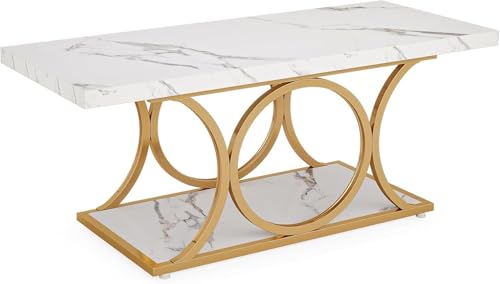 Lailang Rechteckiger Couchtisch 120 cm Moderner Wohnzimmertisch 2-Stöckiger Couchtisch Aus Kunstmarmor Mit Geometrischen Beinen Möbel Mit Ablagefach für Wohnzimmer Weiß Gold 120x60x48 cm Lailang Rechteckiger Couchtisch 120 cm Moderner Wohnzimmertisch 2-Stöckiger Couchtisch Aus Kunstmarmor Mit Geometrischen Beinen Möbel Mit Ablagefach für Wohnzimmer Weiß Gold 120x60x48 cm von Lailang