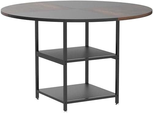 Lailang Runder Esstisch Für 4 Personen 120 x 120 x 75 cm Industrie-Stil Holzküchentisch Großer Esstisch Mit Regal für Home Esszimmer Wohnzimmer Braun Schwarz 120x120x75 cm Lailang Runder Esstisch Für 4 Personen 120 x 120 x 75 cm Industrie-Stil Holzküchentisch Großer Esstisch Mit Regal für Home Esszimmer Wohnzimmer Braun Schwarz 120x120x75 cm von Lailang