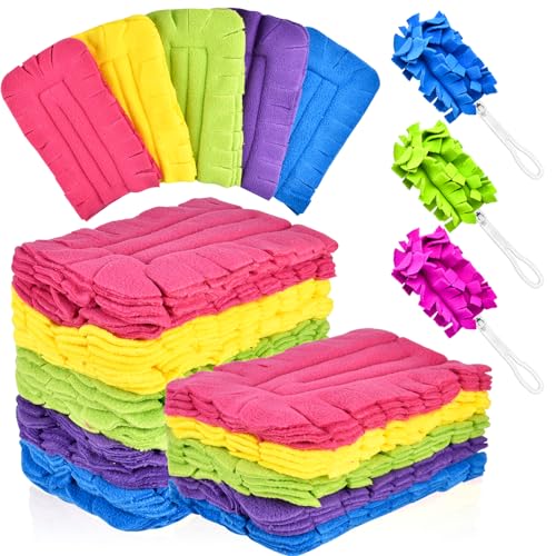 Lainballow 15 Stück Vlies-Staubwedel-Nachfüllpackungen für Swiffer, 360° wiederverwendbare Staubwedel, waschbarer Handstaubwedel mit 3 Swiffer Handstaubwedel für Deckenventilator, Hartholz, Fenster, von Lainballow