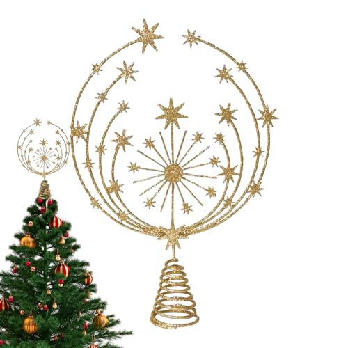 Christbaumspitze Dekoration - 3D Schneeflocken Weihnachtsstern Christbaumspitze | Leichte Weihnachtsdekoration Für Festliche Innen- Und Außendekoration Wohnzimmer Geschäft von Lainiaoly