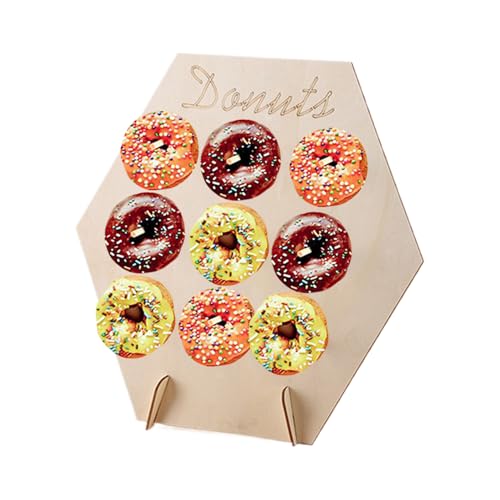 Donut Halter,Holz 9-Fach Donut Ständer für Hochzeit | Wiederverwendbarer Ständer Für Catering Geburtstag Cafe Party - Hochzeit Buffet Tafel von Lainiaoly