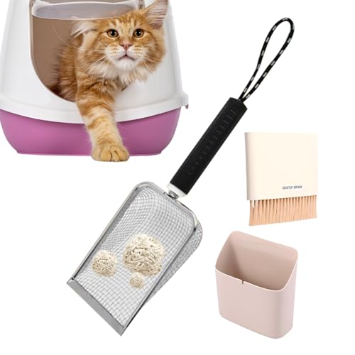 Katzenstreu Schaufel | Tragbarer Kotaufnehmer für Katzen | Leichte Und rutschfeste Platzsparende Zubehöre Für Die Kätzchen Katzentoiletten Reinigung von Lainiaoly