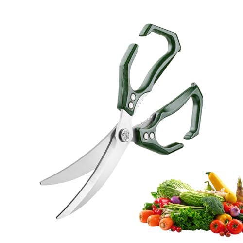 Küchenschere,2 In 1 Zerkleinerungsschere Mit Nussknacker - Vielseitige Edelstahl Schwerlast Schere Für Fisch Grillzubereitung von Lainiaoly
