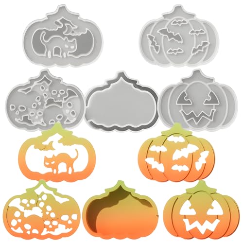 Kürbis Form - 5-teilige Ton Gussform Werkzeug - Backformen Für Desserts Seifenherstellung Halloween Kerzendekoration Für Erwachsene Und Kinder Kürbis Form - 5-teilige Ton Gussform Werkzeug - Backformen Für Desserts Seifenherstellung Halloween Kerzendekoration Für Erwachsene Und Kinder von Lainiaoly