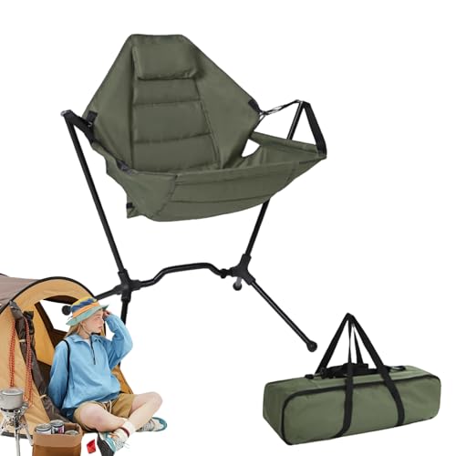 Lainiaoly Campingstuhl, 150 Kg LadungHängematte Campingstuhl, Schaukelstuhl Klappschaukelstuhl Mit Hohe Rückenlehne, Faltbarer Und Verstellbarer Campingsitz, Tragbarer Mit Tragetasche von Lainiaoly