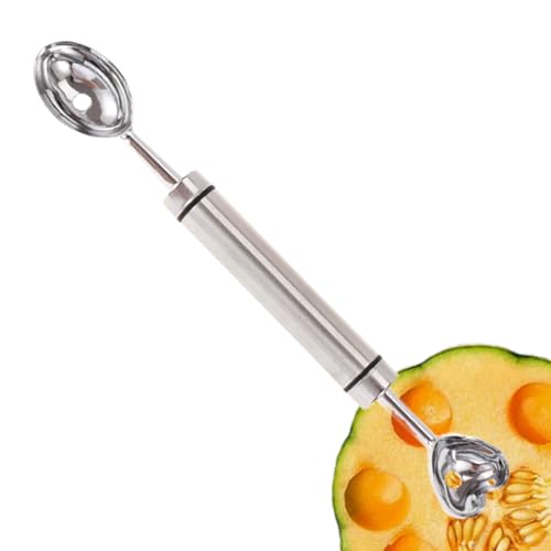 Melonenkugelausstecher - Edelstahl Doppelkopf Obstkugelformer | Löffel Für Dessert Küche Melone Pitaya Kiwi,Butter Birne Servieren von Lainiaoly