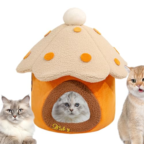 Pilzförmiges Katzenbett,Süßes Katzenbett Pilz | Katzenhütte,Gemütliches Haustierbett, Höhlennest, Katzenschlafbett, Welpenhaus mit abnehmbarem und waschbarem Kissen für Katzen Pilzförmiges Katzenbett,Süßes Katzenbett Pilz | Katzenhütte,Gemütliches Haustierbett, Höhlennest, Katzenschlafbett, Welpenhaus mit abnehmbarem und waschbarem Kissen für Katzen von Lainiaoly