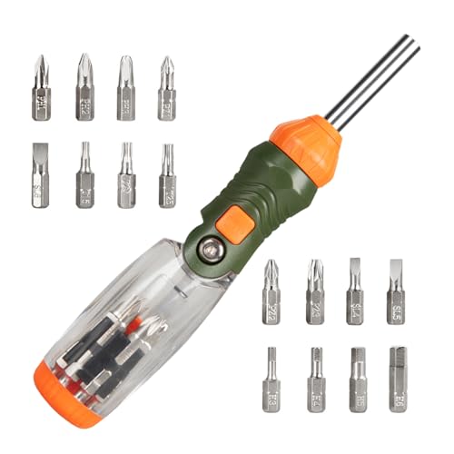 Ratsche Schraubendreher Set,Werkzeug Zur Reparatur | 16 In 1 Kompakter Ergonomischer 60 Grad Einstellbarer Winkelschraubendreher Für Elektriker Industrie Kfz Bau Installation Ratsche Schraubendreher Set,Werkzeug Zur Reparatur | 16 In 1 Kompakter Ergonomischer 60 Grad Einstellbarer Winkelschraubendreher Für Elektriker Industrie Kfz Bau Installation von Lainiaoly