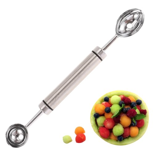 Schnitzwerkzeuge - Edelstahl Doppelköpfig DIY Werkzeug Für Wassermelone Melone Eiscreme - Cantaloupe Eiscreme Sorbet Dessert Kugelformer | Butter Birne Servieren Schnitzwerkzeuge - Edelstahl Doppelköpfig DIY Werkzeug Für Wassermelone Melone Eiscreme - Cantaloupe Eiscreme Sorbet Dessert Kugelformer | Butter Birne Servieren von Lainiaoly
