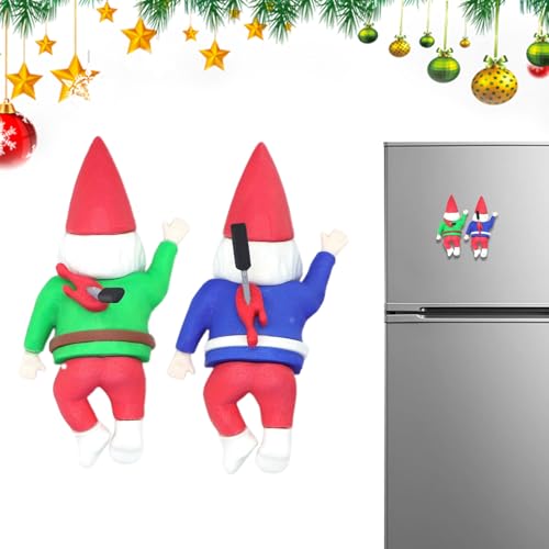 Weihnachtliche Magnetaufkleber - 2 Stücke Magnetische GNOME Weihnachtsdekoration - Festliche Partyzubehör Für Winterfenster Zuhause Büro Reise Geburtstag Karneval Herbst Halloween von Lainiaoly