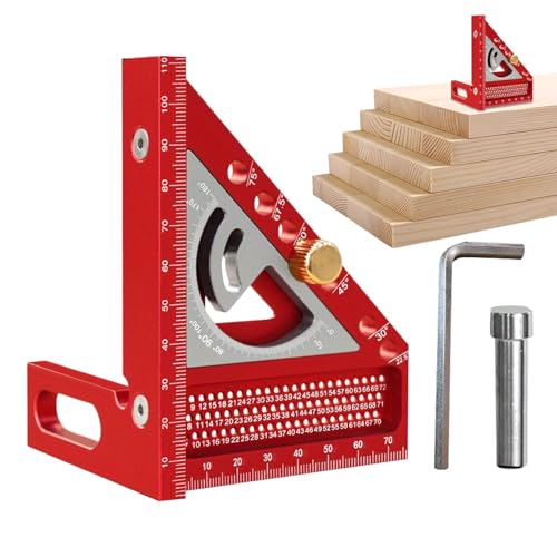Winkelmesslineal, Holzwerkmessgerät Für Winkel, Leichtmetall Messwerkzeug Für Bastler Und Experten von Lainiaoly