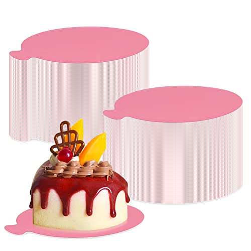 200 Stück Mini-Kuchenbretter, rosa Mousse-Kuchenbretter, Mini-Kuchenunterlagen, Kuchen, Papierplatten, Cupcakes, Desserts, Tablett, runde Pappe, Gebäckbasis für Party, Weihnachten, Hochzeit von Lainrrew