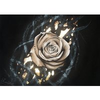 Gold Rose - Drucke in Mehreren Größen Verziert Blattgold Und Kohle Original Kunst Verschiedenen 5x7 8x10 11x14 von LainyArt