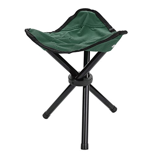 Campinghocker Stativ, Tragbarer Kompakter Leichter 3-beiniger Klapphocker Kapazität 220lbs Komfort Hoher Slacker Chair Klappstuhl für Outdoor-Camping Jagd Wandern Angeln Picknick Grillen(S-Grün) von Lairun