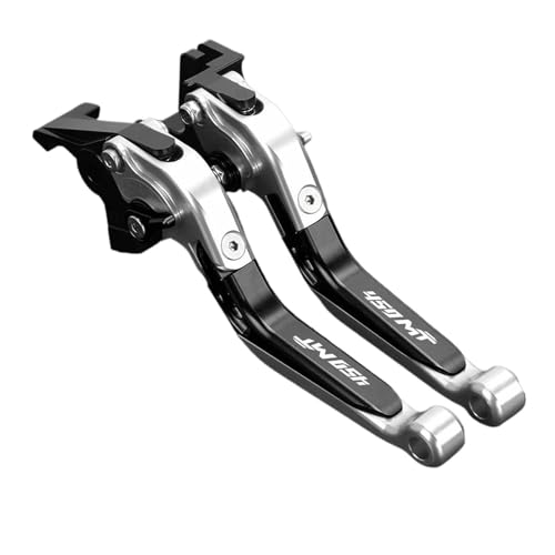 Laiteanqi Compatible With Cf Moto CF MOTO 450MT Bremse Kupplung Hebel 450 MT 450 MT450 CF450MT 2024-2026 Motorrad Verstellbare Falten Brake(Silver) von Laiteanqi