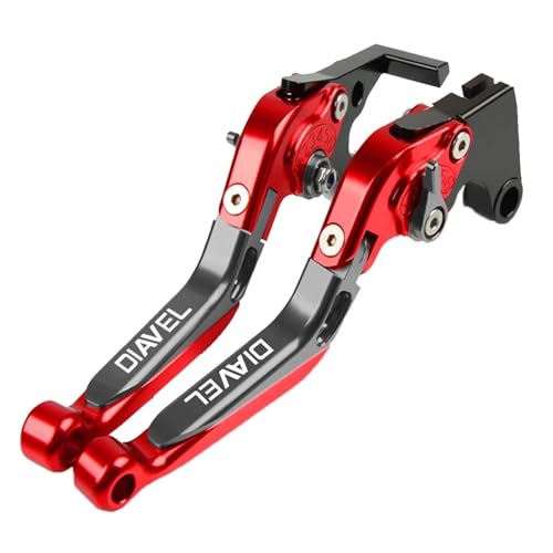 Laiteanqi Compatible With DIAVEL CaRbon 2011-2016 2012 2013 14 15 Motorrad Ausziehbare Kupplungsbremshebel Einstellbares Klappzubehör Brake(RED6) von Laiteanqi