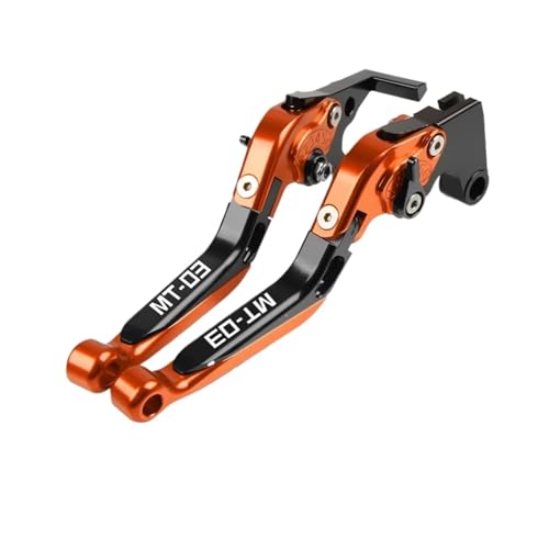 Laiteanqi Compatible With MT-03 MT03 Motorrad Klappbare Ausziehbare Bremskupplungshebel Lenker Gips MT 03 2015 2016 2017 2018 2019 2020 2021 Brake(ORANGE) von Laiteanqi
