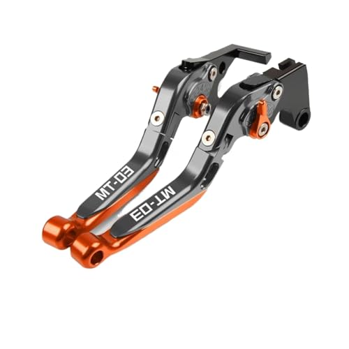Laiteanqi Compatible With MT-03 MT03 Motorrad Klappbare Ausziehbare Bremskupplungshebel Lenker Gips MT 03 2015 2016 2017 2018 2019 2020 2021 Brake(Orange2) von Laiteanqi