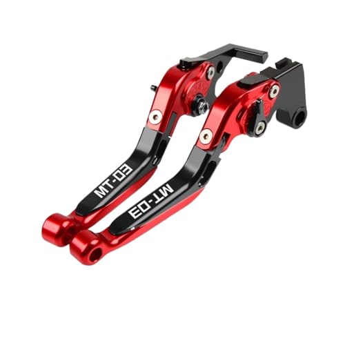 Laiteanqi Compatible With MT-03 MT03 Motorrad Klappbare Ausziehbare Bremskupplungshebel Lenker Gips MT 03 2015 2016 2017 2018 2019 2020 2021 Brake(RED1) von Laiteanqi