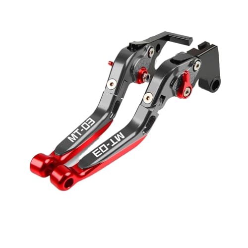 Laiteanqi Compatible With MT-03 MT03 Motorrad Klappbare Ausziehbare Bremskupplungshebel Lenker Gips MT 03 2015 2016 2017 2018 2019 2020 2021 Brake(RED2) von Laiteanqi
