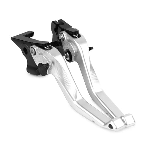 Laiteanqi Compatible With MT07 MT10 FZ8 XSR700 XSR900 Tenere700 Motorradzubehör Kurzbremskupplungshebel Einstellbar Brake(Silver) von Laiteanqi