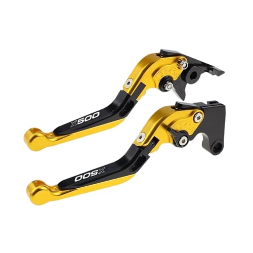 Laiteanqi Fit X500 2022-2023 Einstellbare Kupplungshebel For X 500 Klappbar Ausziehbare Bremsgriffe Brake(Gold1) von Laiteanqi