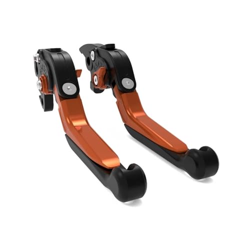 Laiteanqi Motorrad Compatible With Nin Ja H2 SX ZH2 SE/Performance 2021-2023 Einstellbare Hebelbremse Klappbare Ausziehbare Kupplungshebelbremse Brake(Black orange) von Laiteanqi