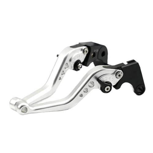 Laiteanqi Vorne Hinten Bremshebel Compatible With UH 125/150/200 Burgman EINE 250/400 AN400Z Burgman UX 125/150 Sechzehn Motorrad Kurze Griffe Brake(Short silver) von Laiteanqi