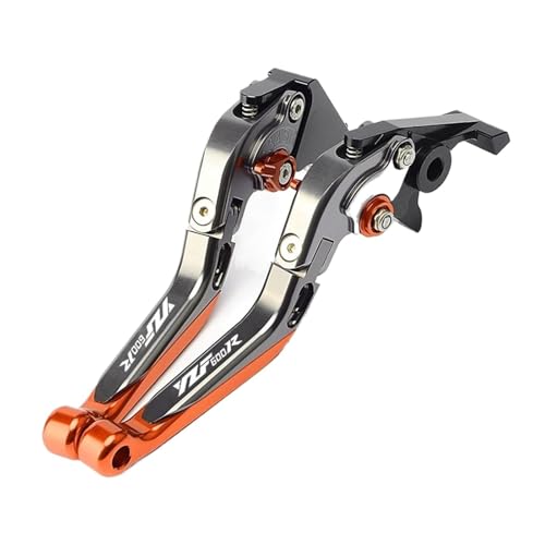 Laiteanqi YZF 600R Motorrad Einstellbare Bremse Kupplung Hebel Griff Handgriffe Compatible With YZF600R Thundercat 1994 1997-2008 2003-2005 Brake(ORANGE) von Laiteanqi