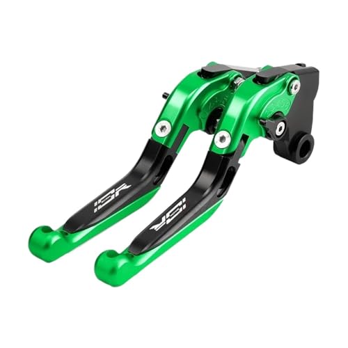 Laiteanqi ZX 10R 10RR Klapp Kupplung Bremshebel Compatible With ZX10R ZX10RR Zubehör Motorrad Einstellbare Erweiterbar Brems Griff Brake(GREEN3) von Laiteanqi