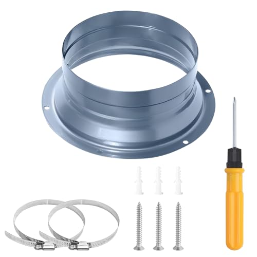 Laitejituan 150mm Wandflansch für Klima Lüftungssystem Wandflansch Verbinder Metall mit Schlauchschellen und Schrauben Aufschweissflansch Wand Flansch für Abluftschlauch, Klimaanlage, Lüftungssystem von Laitejituan
