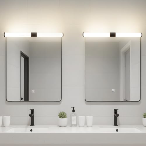 Laittiin 2ER LED Spiegelleuchte Bad Spiegellampe - 6W Badezimmer Spiegelschrank Beleuchtung 40CM Wandlampe 4000K Neutralweiß Wandleuchte IP44 Badezimmerschrank Schminklicht für Badschrank von Laittiin