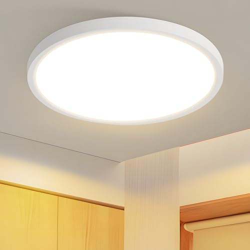Laittiin Deckenlampe LED Deckenleuchte Flach - 18CM Rund Badezimmer lampe 15W Weiß Flurlampe Küchenlampe Decke 3000K Warmweiß Schlafzimmerlampe für Flur Bad Küche Balkon von Laittiin