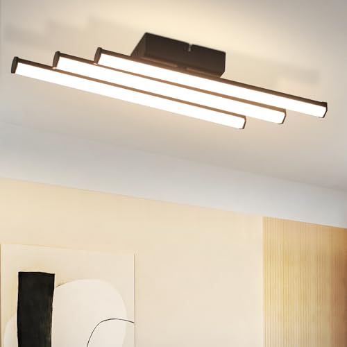 Laittiin Deckenlampe LED Deckenleuchte Schlafzimmer - 18W Flurlampe Küchenlampe 3000K Warmweiß Modern Deckenlampen Schwarz Schlafzimmerlampe für Küche Schlafzimmer Treppenhaus Wohnzimmer Büro von Laittiin