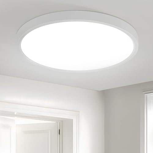 Laittiin Deckenleuchte LED Deckenlampe Flach - 15W Badezimmer lampe Decke 18CM Weiß Badlampe Küchenlampe Flurlampe 6000K Rund Deckenbeleuchtung Kaltesweiß Deckenleuchten für Bad Flur Küche Balkon Laittiin Deckenleuchte LED Deckenlampe Flach - 15W Badezimmer lampe Decke 18CM Weiß Badlampe Küchenlampe Flurlampe 6000K Rund Deckenbeleuchtung Kaltesweiß Deckenleuchten für Bad Flur Küche Balkon von Laittiin